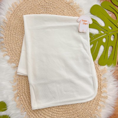 Saída de Maternidade Tricotil (Tricot 100% Algodão) - Off White Losango